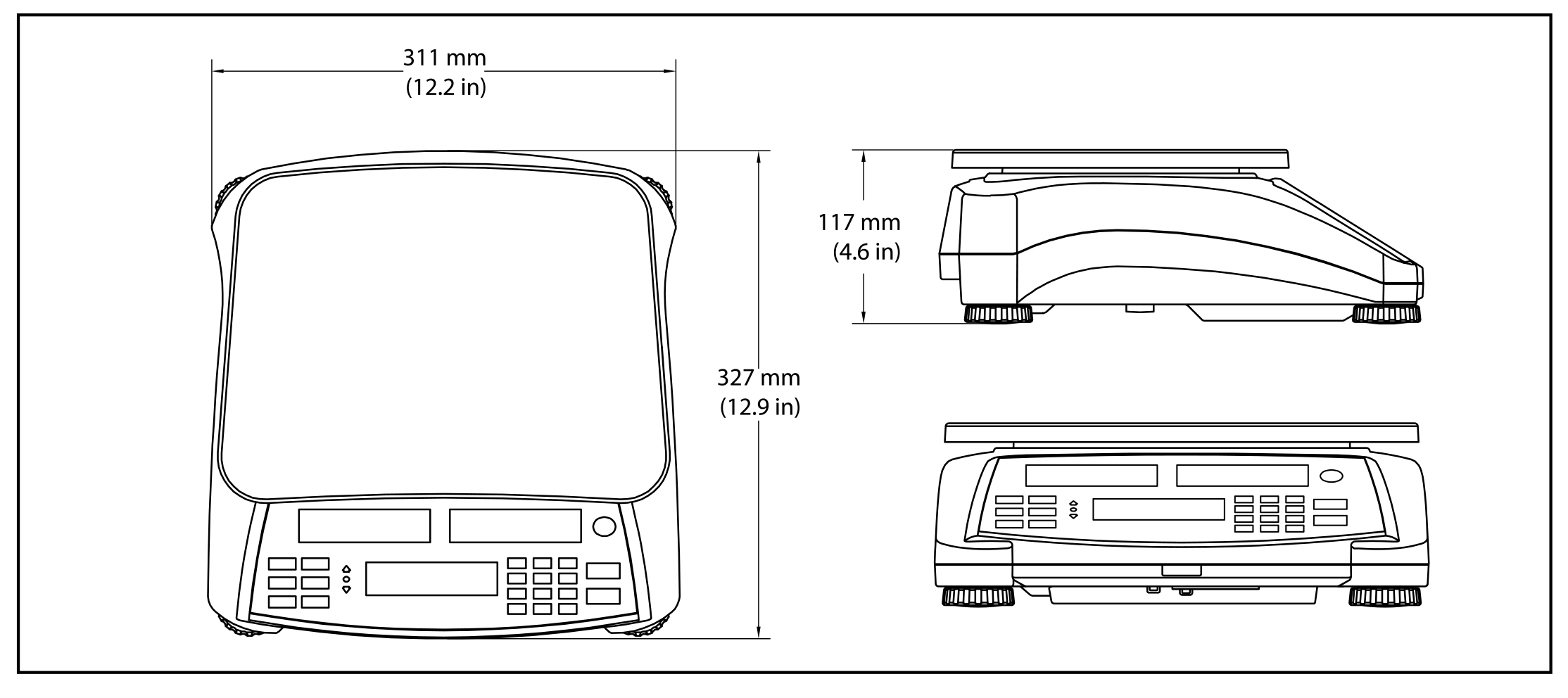 RangerCount2000 電子計(jì)數(shù)秤尺寸